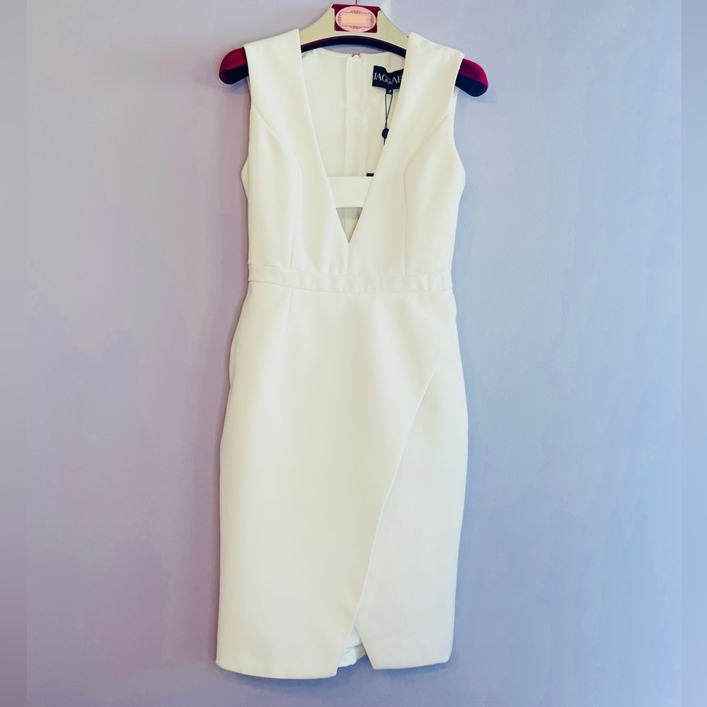 JAGGAR Blackbird Dress in White Size XS